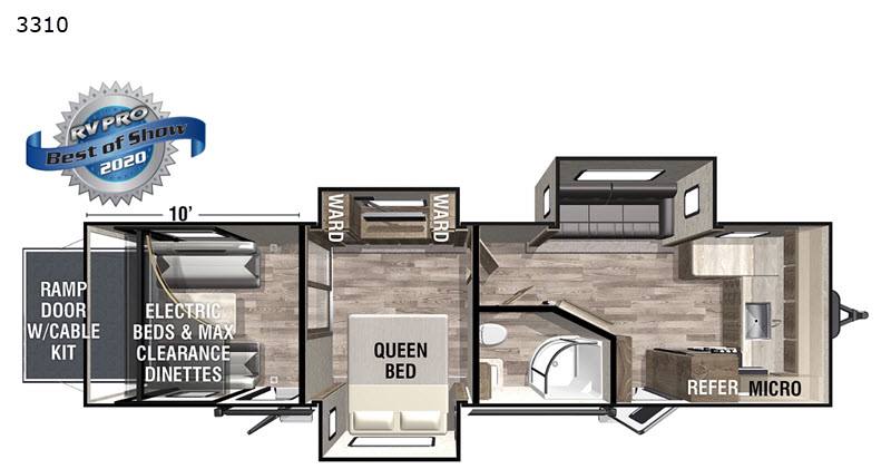 ToyHauler XLR 3310 2020 35'  Floor Plan